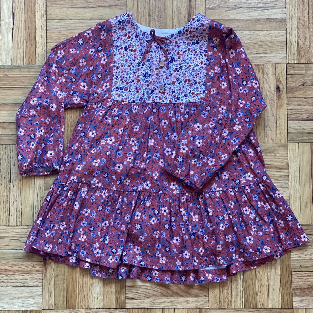 Zara Baby Boho Floral Mini Dress. Size 3-4 Years.
